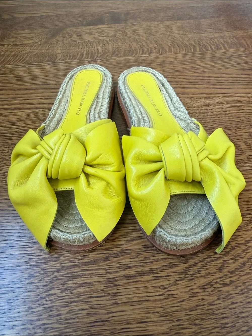 PALOMA BARCELO Xena Cord Bow Espadrilles Flats Leather Mediterranean Summer 36